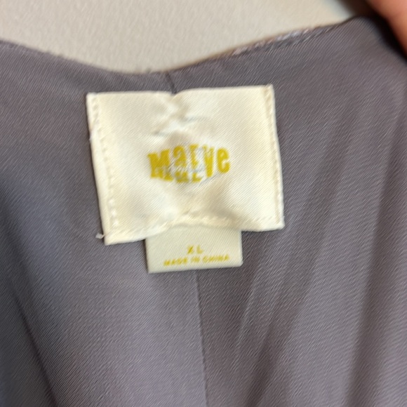 EUC Anthropologie Maeve XL Silver Velvet Wide Leg Oversize Romper Jumpsuit - Picture 4 of 5